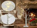 24 in, Artificial Christmas Tree, with 24 LED Lights, White Holiday Xmas Tree for Indoor Home Office 79528090