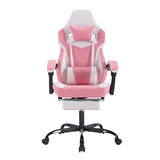 Gaming Chair with Footrest, High Back Gaming Chairs PVC Leather Ergonomic Gamer Chair with W2367P288676