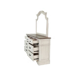 ZNTS Antique White Wooden 1pc Dresser Only Bedroom Formal Antique Walnut Top Storage 7-Drawers Dresser B011P236768