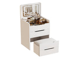 (60cm)3 in 1 Vanity Desk with Plip Top Mirror,Small Make Up Vanity Set with Visible Glass W2641P192314