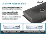 Stainless Steel Kitchen Sink, 30x22 Single Bowl, Overmount Handmade Sink in Brushed, with Cutting 53384040