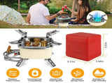 13KW Stepless Adjustable Camping Gas Stove Windproof 5 Burner Head Copper Preheating Tube, Piezo 29040017