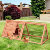 Small Chicken Coop Outdoor A-Frame Quail Cage 2 Door & Run Cage Wooden Triangle Quail Hutch 79672508