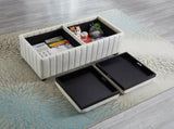 45 inch Wide Contemporary Square CubeStorage Ottoman Bench, Storage Bench with coffee tray,coffee W2082130361