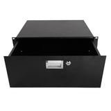 ZNTS 19" 4U Steel Plate DJ Drawer Equipment Cabinet with Keys Black 24357019