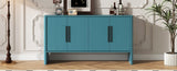 TREXM 4-Door Large Storage Retro Sideboard with Adjustable Shelves and Long Handles for Kitchen, N715P190423M