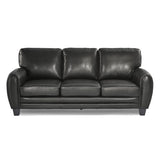 ZNTS Modern Living Room Furniture 1pc Sofa Black Faux Leather Covering Retro Styling Furniture B01159021