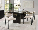Beige and Black Armchair with Open Back B062P215498