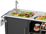 Outdoor Grill Table with Sink, Grill Cart with 304 Stainless Steel Sink and Cabinet, Outdoor Grill W3190P293812