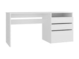Kenai 3 Drawers Computer Desk, One Shelf, White B097P474290