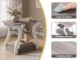 3-Tier End Table with Charging Station, Slim Side Table with USB Ports & Outlets, Modern Nightstand 69677062
