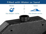 130 lbs Outdoor Cantilever Umbrella Base, 4-Piece Square Offset Umbrella Stand Plate Set, Water and 14513616