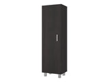 Vernon Slim Storage Cabinet with 4-Tier Shelf and Broom Hangers, Dark Walnut B097P474305