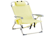 63*70*99cm Heightened Oxford Cloth Silver White Aluminum Tube Bearing 100kg Beach Chair Yellow 60829302