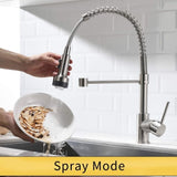 Commercial LED Kitchen Faucet with Pull Down Sprayer, Single Handle Single Lever Kitchen Sink Faucet W1932P172329