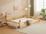 Original wood color painted pine fence bed with door and deck board full children's wooden bed 67853581