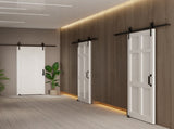 CRAZY ELF 28" x 84" Six Panel Real Primed Door Slab, DIY Panel Door, Modern Interior Barn Door, W936131955