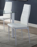 ZNTS Modern Style White Metal Finish Side Chairs 2pc Set Faux Leather Covered Contemporary Dining Room B01167365