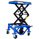 300 lbs Hydraulic Motorcycle Scissor Jack Lift Foot Step Wheels for Small Dirt Bikes,blue color 39700663
