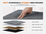 43 Inch Folding Ottoman With Storage Bench, Bedside Storage Bench With Linen Top Cover and Cushion, 87005036