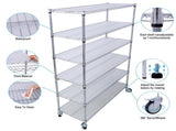 6 Tier 6000lbs Capacity NSF Metal Shelf Wire Shelving Unit, Heavy Duty Adjustable Storage Rack with W465142123