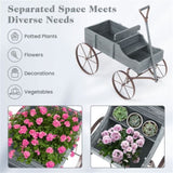 Wooden plant frame with wheels, Gray planting pot 98797943