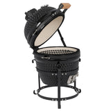 ZNTS 13in Round Ceramic Charcoal Grill Black 06062545