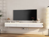 Floating TV Stand, Wall Mounted TV Shelf with Led Lights & Power Outlet, Cabinet for tv Stands for W1321P311892