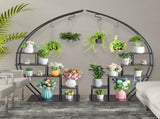 2pcs 5 Layers Semicircle Iron Wood Suitable For Garden Balcony Patio Lawn Home Decoration Plant 11920122