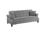 Contemporary Living Room Adjustable Gray Burnt-Out Fabric Couch Plush Storage Couch 1pc Futon B011P163901