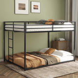 ZNTS Adam Sturdy Full over Full Bunk Bed Metal Black for Kids and Adult, Low Profile Full over full bunk B083P170088