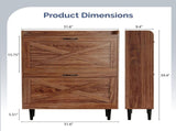 2-Drawer Top Enclosure Barn Door Shoe Cabinet Melamine Board Embossed MDF Shoe Cabinet 74614611