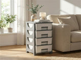4-Drawer Compact Plastic Storage Cabinet Vertical Organizer for Bedroom Bathroom Office 51556050
