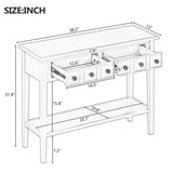 TREXM Rustic Console Table with Open Shelf, Rubber Wood Legs, Ideal for Entryways, Living Rooms, and N715P205077E