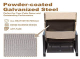 Adjustable Patio Recliner Chair Metal Outdoor Lounge Chair with Flip Table Push Back, Adjustable W1859P196335