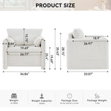 002 Fixed-Modern Sofa Chair, Elegant Single Sofa Chair with Soft Chenille Cushion for Living Room, W2636P232353