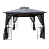 ZNTS 10x10 Outdoor Patio Gazebo Canopy Tent With Ventilated Double Roof And Mosquito net 98489857