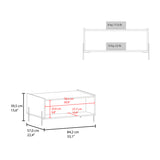 Glendale Coffee Table with Flip-Down Door in Melamine, White B128P244985