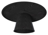 47 inch Round MDF Dining Table for 4, Modern Farmhouse Kitchen Table with Wood Strip Base, Black 49913850