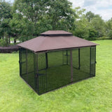 ZNTS 13x10 Outdoor Patio Gazebo Canopy Tent With Ventilated Double Roof And Mosquito net 66182433