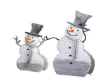 Set of 2 Lighted Snowman with Top Hat Christmas Decorations, Pre-lit 2D Holiday Decor with 80 Warm 25364656