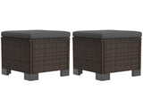 2 Pieces Wicker Outdoor Ottomans 04920021