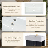 21.6 inch Modern Floating Bathroom Vanity with Ceramic Basin - Perfect for Small Bathrooms, N729P170388B