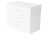 3-Drawer Tall Cabinet Particleboard Bedside Table with Textured Melamine Finish White 32152387