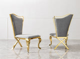 Gorgeous Streamlined High Back Grey fabric stainless steel dining chair, set of 2 W2723P193694