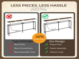 63" Console Table with US Standard Power Outlet, Melamine MDF Tabletop & Black Metal Frame, Rustic 43994043