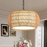 ZNTS Farmhouse Pendant Light with Adjustable Height, Boho Woven Jute Rope Hanging Ceiling Light Fixture, W1340P241301