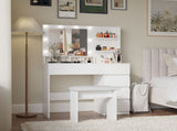 Vanity, Makeup Vanity Desk Set Mirror & Light, Dressing Table Storage Lots , 3 Lighting Modes W2139P194438