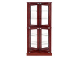 Corner Curio Dispaly Cabinet with Lights, Adjustable Tempered Glass Shelves, Mirrored W1693P171669