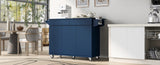 K&K 53.2'' Kitchen Island with Drop Leaf, Kitchen Storage Cart with Spice Rack, Towel Rack and 2 N707P173041G